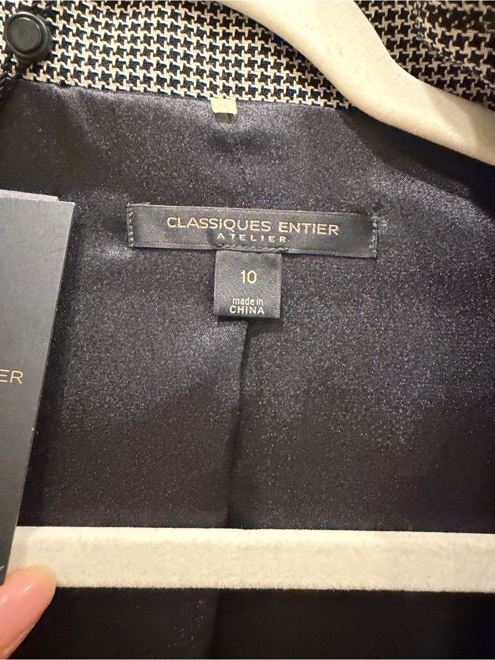 Classiques Entier Black and Cream Houndstooth Jacket 98%wool - Picture 2 of 6